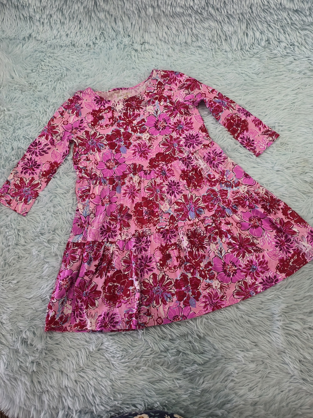 Lilly Pulitzer Mini Geanna Dress‎ In The Wild Flowers Lilac Thistle Kids 8-10